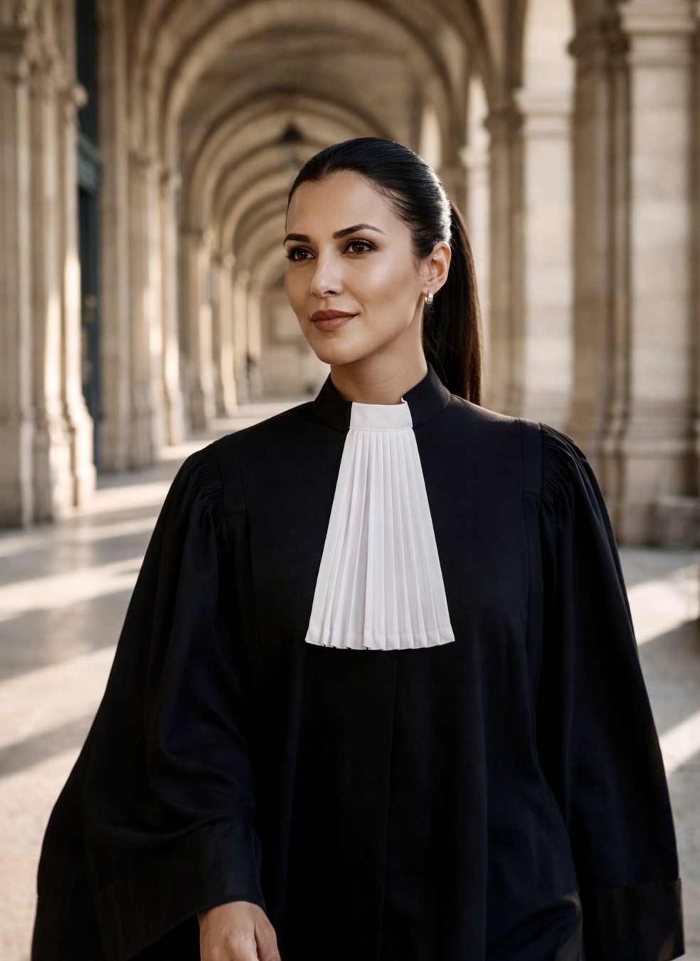 Maître Hannan OTMANI, Avocate au Barreau de Paris, en robe d'avocate